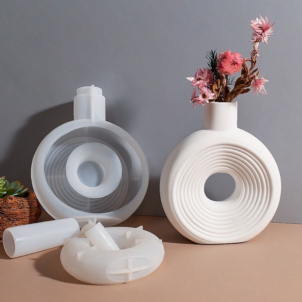 Florist Supply Vases - Oval Stripe Silicone Vase Mold Hollow
