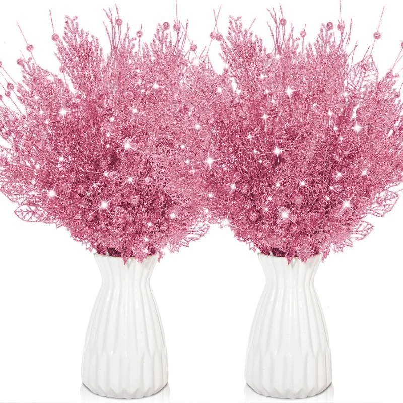 12Pcs Pink Christmas Tree Deco - Florist Supply Bulk ulasan dan harga