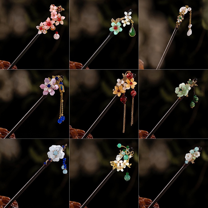 1Pc Wooden Hairpin Headdress f - Supply Florist ulasan dan harga