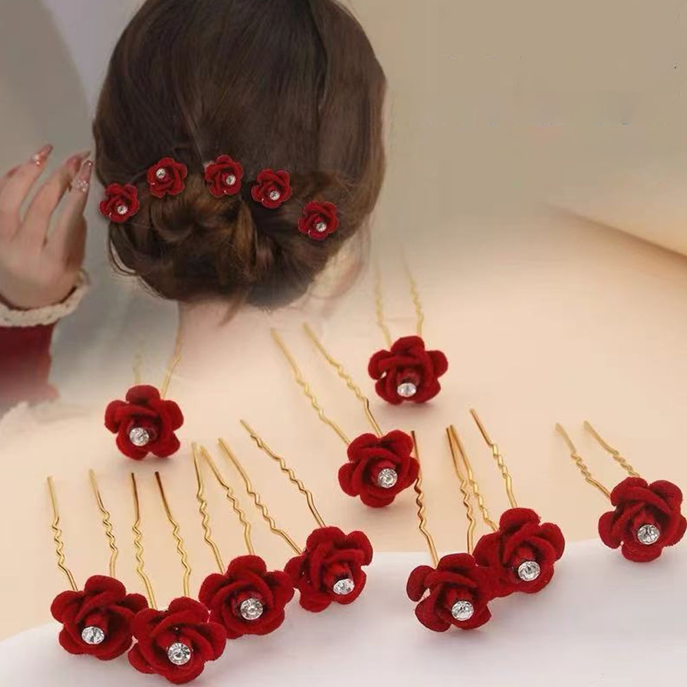 10Pcs Rose Hair Accessories We - Supply Florist ulasan dan harga