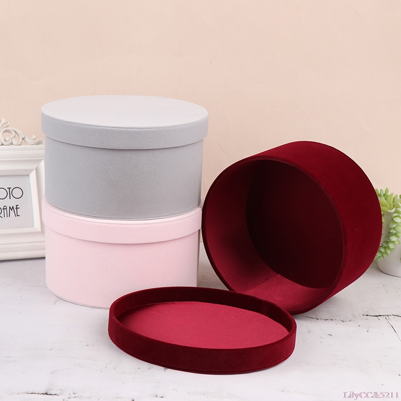 Velvet Round Flowers Box Gift  - Florist Flower Supply ulasan dan harga