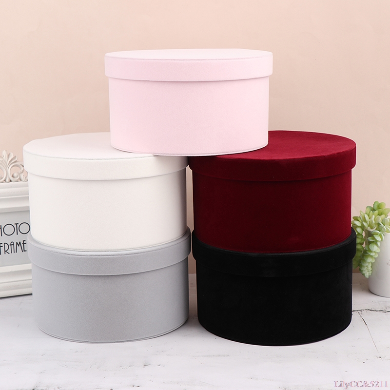 Velvet Round Flowers Box Gift  - Florist Flower Supply ulasan dan harga