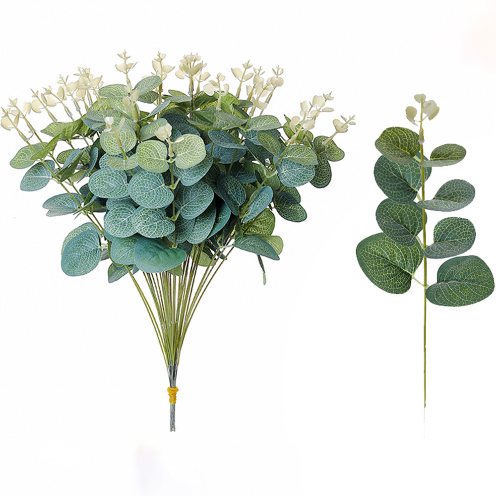 20PCS Fake Plants Silk Eucalyp - Florist Supply Vases ulasan dan harga
