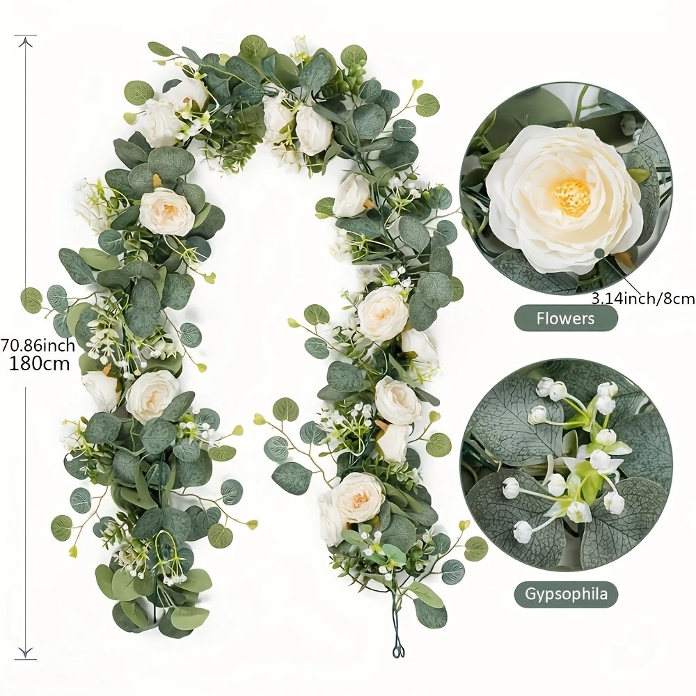 70inch Eucalyptus and Rose Gar - Eucalyptus Preserved ulasan dan harga